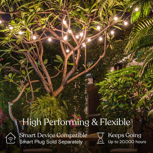 26 Commercial 12 1W Bulbs, Brightech Ambience Pro LED String Lights - Ft Grade Patio Lights Outdoor Waterproof - Globe