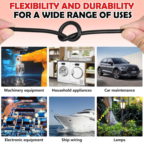 22 Gauge Wire 2 Conductor Electrical Wire, 22 AWG Stranded PVC Cord for Automotive Marine LED Strips Lighting (50FT)