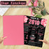 FOBELEC 16th 16 2010 Jumbo Birthday Card with Envelope, Black Pink Retro Birthday Decorations for Girls and Boys, Year