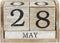 Juvale Wooden Perpetual Block Calendar for Desk - Rustic Farmhouse Decor, Month Date Display Blocks (5 x 4 In)