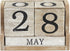 Juvale Wooden Perpetual Block Calendar for Desk - Rustic Farmhouse Decor, Month Date Display Blocks (5 x 4 In)