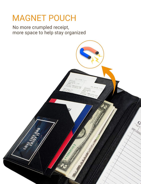 4.7" 9" Mymazn Server Book with Zipper and Magnetic Pocket Waitress Book Waiter Book Wallet Restaurant Waitstaff