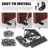 Hilitchi 24 Pack Stainless Steel Black L Bracket Corner Brace and Straight Bracket with Screws Corner Fastener