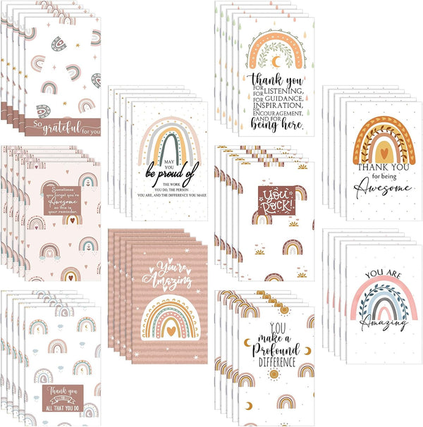 Colarr 50 Pcs Inspirational Notepads, Mini Journal Bulk Small Pocket Notebooks for Teacher Gifts, Office Supplies