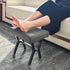 PROXRACER Small Square Foot Stools Ottoman with X-Shaped Metal Legs, Upholstered Tufted Fabric Cushion Footrest