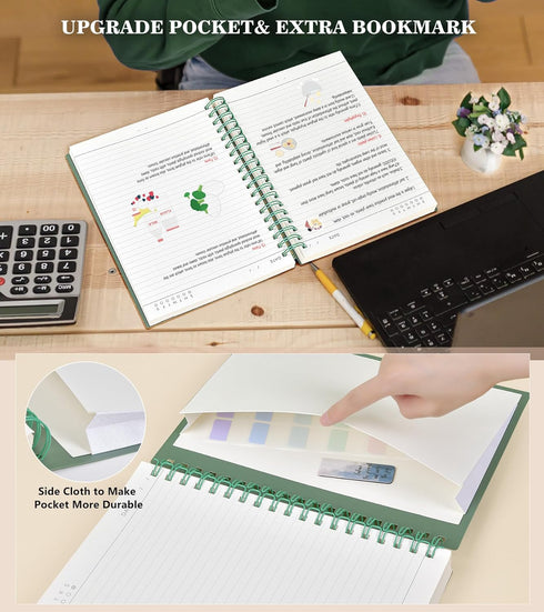 Spiral Notebook Journal, 360 Pages College Ruled Thick Journals for Women Men, A5 Spiral Notebooks for Writing