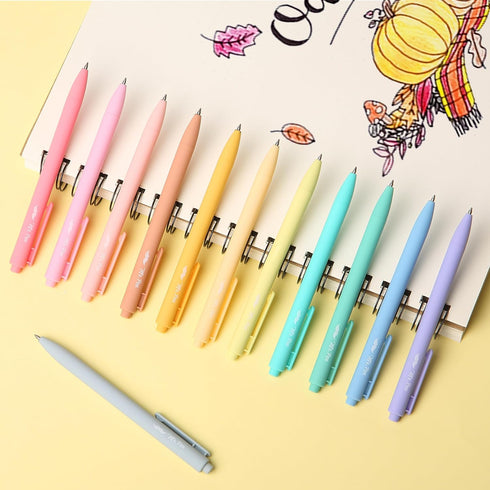 Mr. Pen 12 Pack Retractable Gel Pens, Assorted Colors, Fast Dry, Fine Point 0.7mm, Cute Aesthetic Pens
