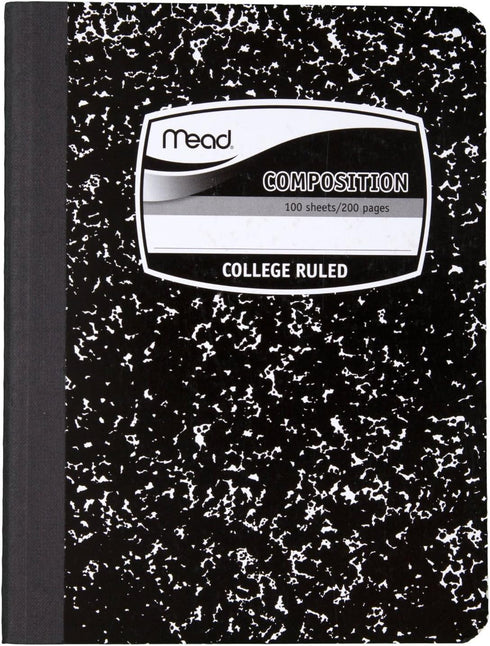 6 Pack-of Mead Square Deal Composition Book, 100-Count, College Ruled, Black Marble (09932) 6 Pack by Mead