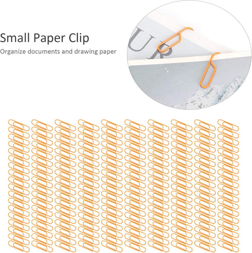 Paper Clips 180pcs, Orange 2.9x0.8cm, Cute Paper Clips Bookmarks for Office School Paper Files Organizing