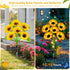 3 Pack 18 Solar Outdoor Lights Garden Decor, Solar Sunflower Lights, Waterproof Garden Decor Flower for Outside Yard