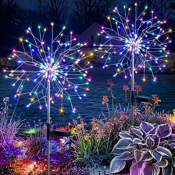 suddus Solar Garden Lights Outdoor Waterproof, Upgrade 2 Pack 150LED Solar Firework