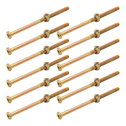 Runseaway 12Pcs M6 x 110mm Furniture Bolt and Barrel Nut Set, Zinc Plated