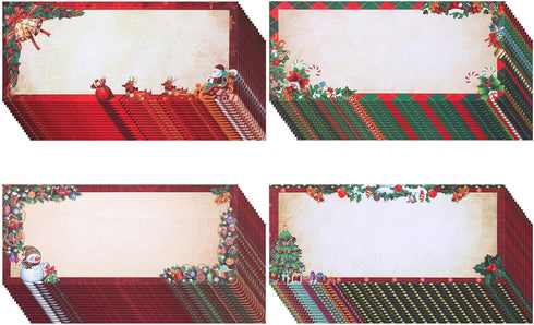 Zhanmai 60 Pieces Christmas Envelopes, Letter Size #10 Holiday Self Adhesive Envelopes for Mailing