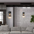 Kasiqilight 6 Inch Black Wall Sconce Light Fixture with Transparent Glass Lampshade, Industrial Metal Wall Flush Mount