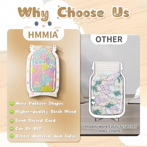 HMMIA (40Pcs) Personalized Magnetic Reward Jar for Kids, Star Jar Reward System with Colorful Letter Stickers, Potty