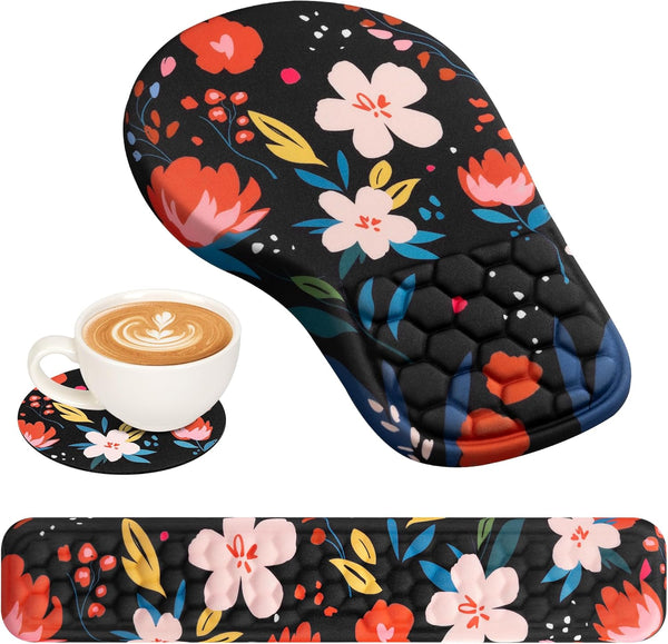 EYROZILL 3 in 1 Ergonomic Mouse Pad and Keyboard Wrist Rest, Cute