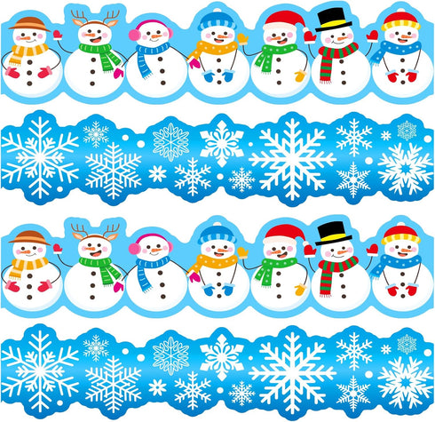 Winter Bulletin Board 78.7FT Cutout Classroom Decor, Snowflake Border, Christmas Holiday Trim