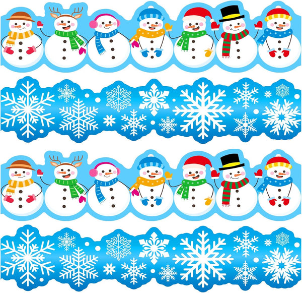 Winter Bulletin Board 78.7FT Cutout Classroom Decor, Snowflake Border, Christmas Holiday Trim