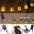 33Ft 15 Bulbs, Solar String Lights for Outside, Solar Patio Light with Flickering Flame Light Waterproof Warm White