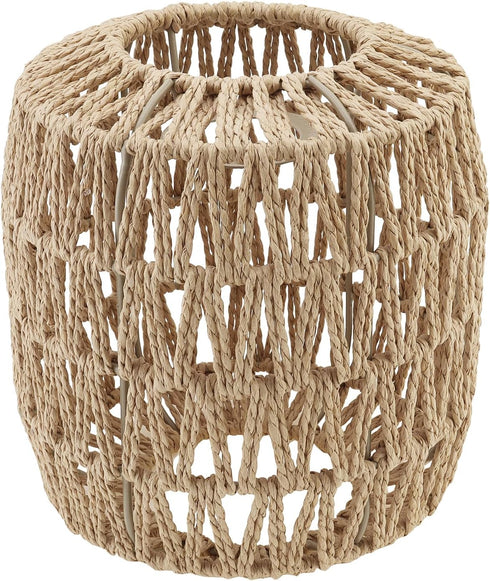 RTNLIT Handmade Woven Lampshade Replacement 7.08" D7.48" H, Retro Boho Rattan Lamp Shade