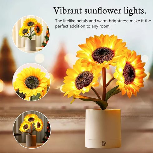 Sunflower Flower Lamp Gifts for Birthday Christmas Valentines Mothers Day Gifts for Women Mom Grandma Girlfriend Friend