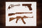 Reusable Guns Stencil 11" x 8.5" - Custom Design for Tactical & Educational Crafts