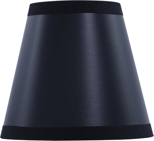 Aspen Creative 51054-2, 3" 5" 4.5" Set 2 Hardback Empire Transitional Clip-On Chandelier Shade, Black w/gold inside