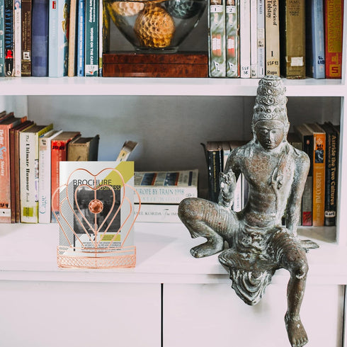 Cabilock Delicate -Shaped Desktop Bookend Chic Book Stopper for Premium Iron Design for Tidy Bookshelf and Desk