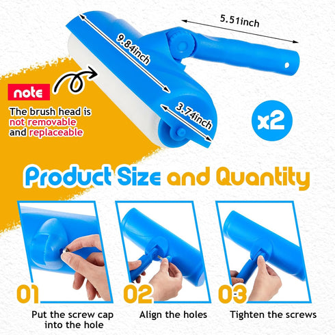 2 10 Inch Lasnten Pcs Ceiling Paint Roller with Shield Adjustable Head No Drip Kit Without Splatter for Walls