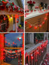 G40 25Ft 27 Bulbs, Valentines Day Red Globe String Lights, Outdoor Valentines Day Decorations Lights with Incandescent
