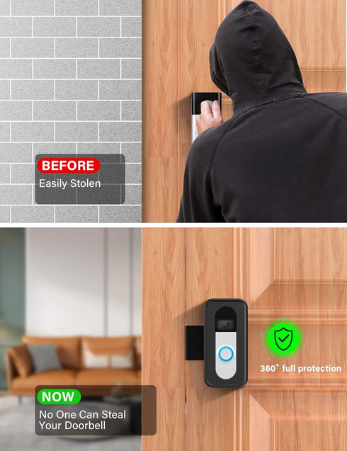 Anti-Theft Video Doorbell Mount, Doorbell Mount for Most Model, No-Drill Mounting Bracket Accessories for houses, apartments, Renters, businesses