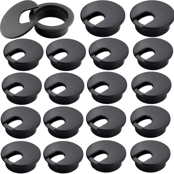 2" White Plastic Desk Grommet, HNBun 20 Pack Cable Wire Grommet for Tidy Cable Hole Cover Organizers (50mm Mounting