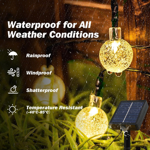 2 Pack 120LED 72FT 8 USOKYO Solar Lights Outdoor Waterproof, Total Solar String Lights for Outside with Modes, Outdoor