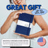 Portage Blank Hardcover Aesthetic Notebook, 6 x 8.5 Inches, 224 Pages, Navy Blue, Bleed-Proof Paper Notepad