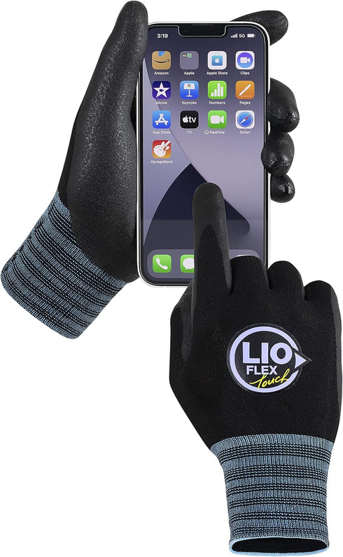 Nitrile Safety Work Gloves - 3 Pairs, Lightweight Touchscreen Utility Gloves for Men and Women, Home Improvement