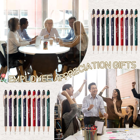 Inspirational Pens Thank You Gifts, Black Ink Motivational Quote Touch Pens, Employee Appreciation Gifts, 50 Pcs