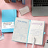 Graph Grid Paper Notebook, Classic Journal with Ribbon Divider, 5.3" x 8.26", Light Blue