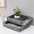 Set of 2 Ash Gray Wood Document Letter Paper Trays - Stackable Decorative Office Desktop File Organizer