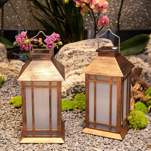 2 Pack Afirst Solar Lantern Outdoor, Hanging Lights Decorative Outdoor Lighting Waterproof Umbrella Lights for Patio