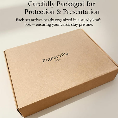 Papierville 24 Pack 4x6, Thank You Cards with Envelopes & Stickers Ivory Gold Foil Flat Notecards Thick Matte Paper