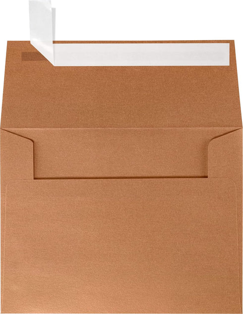 LUXPaper A2 Invitation Envelopes | 4 3/8" x 5 3/4" | Copper Metallic | 80lb. Text | 50 Qty | Peel & Press