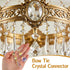 Trinkrittey 300 Pcs Bow Tie Crystal Connectors Crystals Replacement Chandelier Connectors Clips Pins Fastening Parts