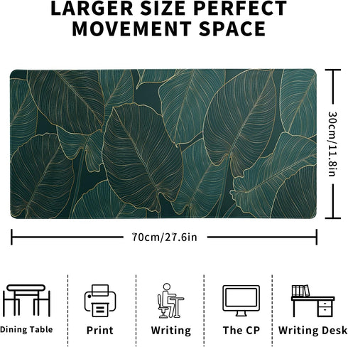 Tropical Palm Tree Extended Mouse Pad 27.6x11.8 Inch, Waterproof Gaming Mouse Pad with Non-Slip Base for Office