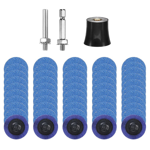 HARFINGTON 53pcs Quick Change Discs Set 1" Roll Lock Sanding Discs with