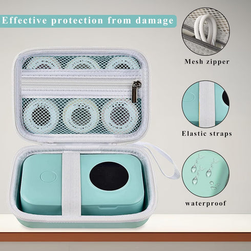 TUGUAI Label Maker Case, Compatible with Phomemo D30, NiiMbot D11, Hard Carrying Container for Tape Roll