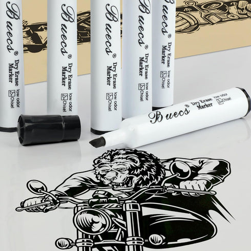 Black Dry Erase Markers, Low-Odor, 80 Count, Chisel tip, Perfect for Writing on Whiteboards, Dry-Erase Boards, Glass, School Office Supplies by Buecs