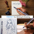 Blue Fine Tip Pen, 0.7mm Bullet Tip Liquid Ink Rollerball Pens, Free Ink Roller Fine Tip Pens, 12 Pack Office Bulk