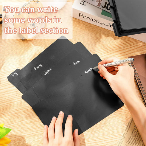 Lewtemi 50 Pieces Index Card Dividers: Tabbed Index Cards Guides with Self-Adhesive Number Stickers