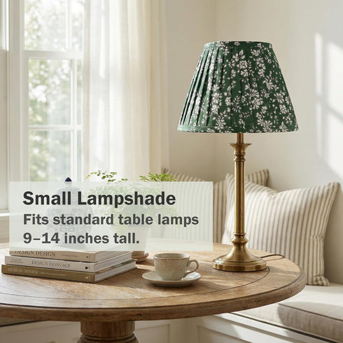 1 Pack, 5x9x6.2 Inch Cozy Country Green Floral Small Lamp Shade - Empire Pleated Lampshade for Bedside, Desk