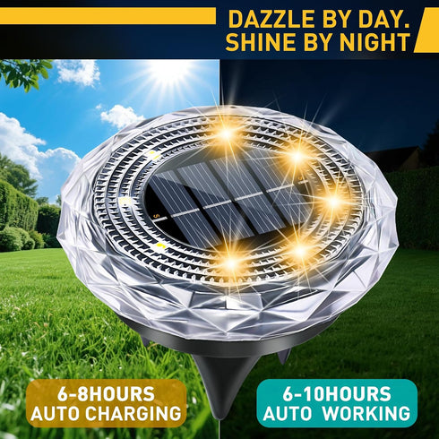 FORTULUX Swimming 16Pack) Solar Ground Lights,Solar Disc Light Outdoor Waterproof,Landscape Lighting Garden Lights